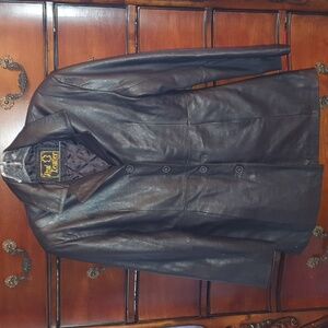 Vtg 70s Brownie Butta Soft Leather Blazer sz L